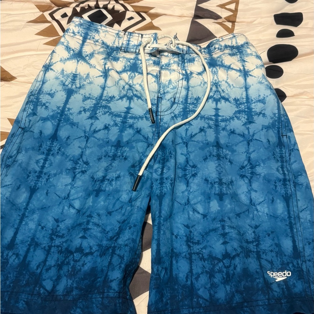 Speedo Blue Tie-Dye Swim Trunks